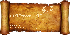 Glückman Pál névjegykártya